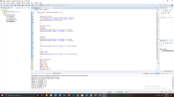 Quick Access Task List - - eclipse-workspace - JavaFX/src/Program java - Eclipse IDE File Edit Source Refactor Navigate Searc