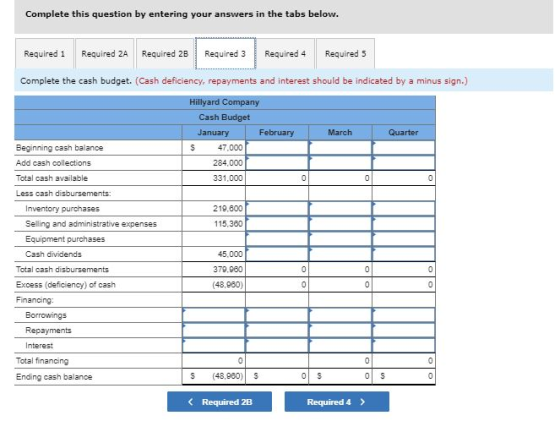Complete this question by entering your answers in the tabs below Required 1 Required 2A Required 2B Required 4 Required 5 Re