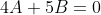 4A+5B=0