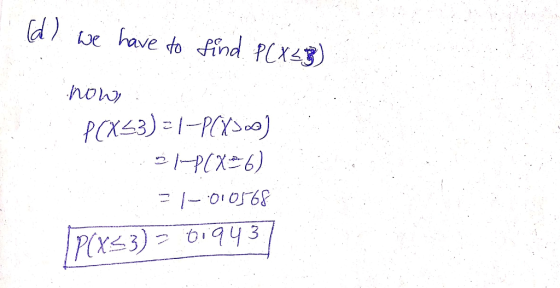 (d) have to find P(x3) how -p1た6) PCX