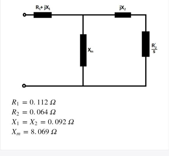 R,+ jX, jX2 Xom R Ο. R] = 0. 112 Ω R2 = 0. 064 Ω X = Χ2 = 0. 092 Ω Χn = 8. 069 Ω