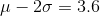 u – 20 = 3.6