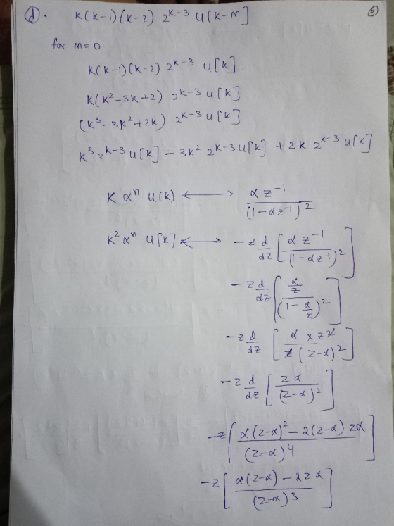 d. K(K-1)(x-2) 2K-3 ulk-m] for m=0 KCK-1) (K-2) 2-3 u [k] K(K²-3k +2) 2K-3 ulk] (k²_34²+26) 2K-3 u [k] K² 2k-3 u (k] – 36²2K-
