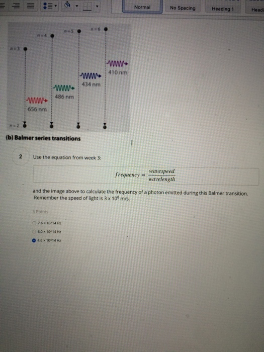 Use the equation from week 3; frequency = waves