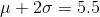 u + 20 = 5.5