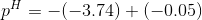 pH = -(-3.74) + (-0.05)