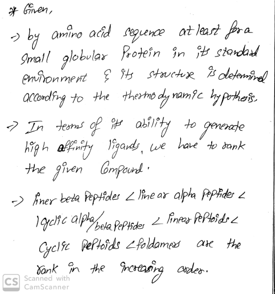 we have to sank * Giren, - by ability to generate amino acid sequence at least for a Small globulas Protein in its standard e