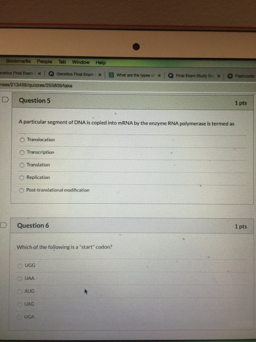 Bookmarks People Tab Window Help What are the types of Q Final Exam Study x Pashoards netics Final Exam Q Genetics Final Exam