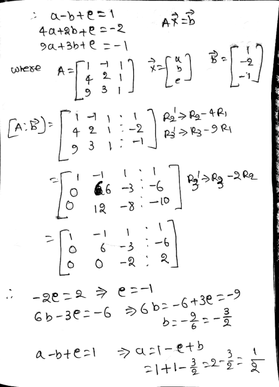 a-b+e 1 4a+ab+e-2 9a+3bt e ARB A 4 3 -2 4 2 PsP3-9Ri 3 6 -3 -6 2. -2 e- -2e b-6+3e -9 6 b-3e-6 b: 6 a etb 3 a bte21 21-2- lox