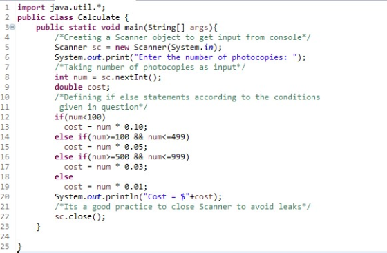 1 import java.util.*; 2 public class Calculate f 3 public static void main(String[] args) 4 /*Creating a Scanner object to ge