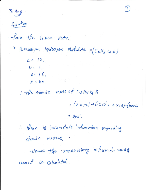 3) Ans Soluhon me Given Data 53iUm 205 M70 γ mala mas
