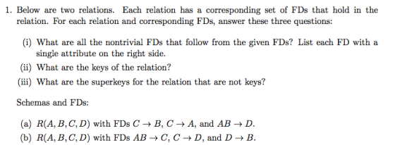 Below are two relations. Each relation has a corre