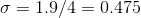 0 = 1.9/4 = 0.475