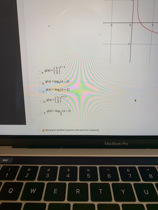 0 5 -5 1 O A g(x)=1 06)= (3) ** B g(x) = log2(x-1) g(x) = log2(x+1) 02.060) = (+)*** g(x) = log2 (x - 1) Moving to another qu