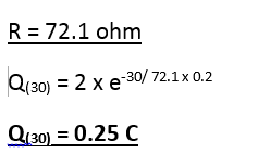 R 72.1 ohm Q(30) 2 x e-3/72.1x0.2 Q30)0.25 C