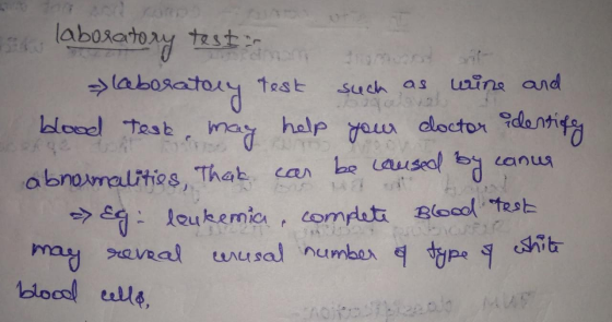 laboratory test o st laboratory test such as wine and blood test, may help your doctor identify abnormalities, that can be ca
