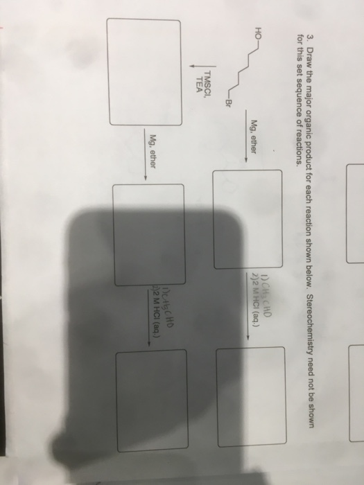 the major product for each reaction shown below. S
