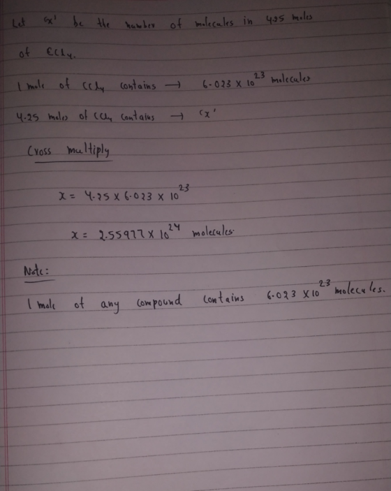 be He Let habr Lev of malecales in 4as meles of 23 malecaler mele of cchy Conta ins 6-023 X lo 4.25 male of cay Contaies CYOS