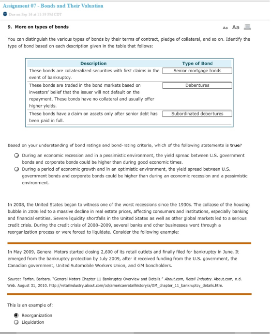 You can distinguish the various types of bonds by