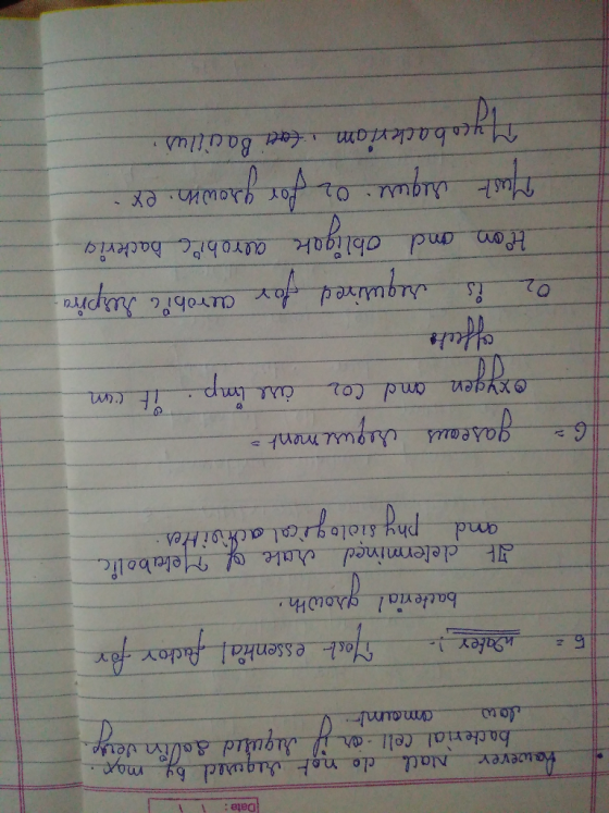Date: however nach do not requred by max. bacterial cell or squid dolin very lowomom. V water ! Most essential factor for. ba