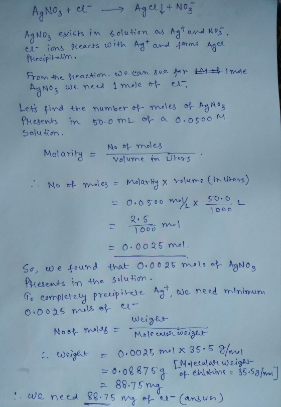 - AgNO₃ + ct - Agel L + NO3 AgNO3 exists in solution as Agt and Nog. el ions reacts with Agt and forms Agce Precipitation. fr