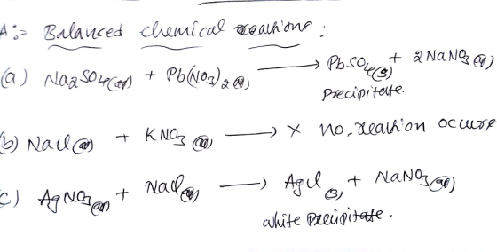 9) S) Precipitete o Vn Na S) an
