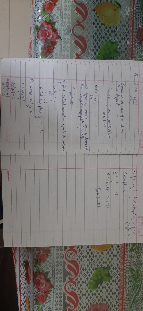 DATE PAGE NOT DATE. 20 isz -1 S2 X-inkerop ( 112,0) or (42,0) y intercept , x=0 2 2 x where 니 a -1. - 1 7- intercept (0, -1)