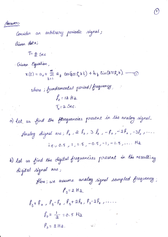 Gwen data. T- ec Griwen Equation b) lot us find the ohaikal digital ianal are the nesuling