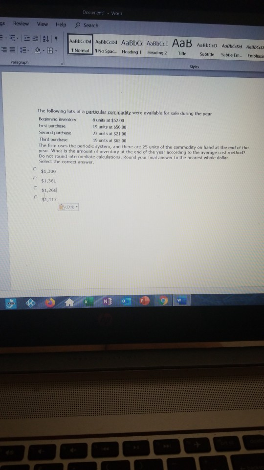 Document - Word gs View Help Search Review E E A ABCD AaBbCcDd AaBbcc AaBbcc AaB AaBCD ABCD ABbc 1 Normal 1 No Spac... Headin