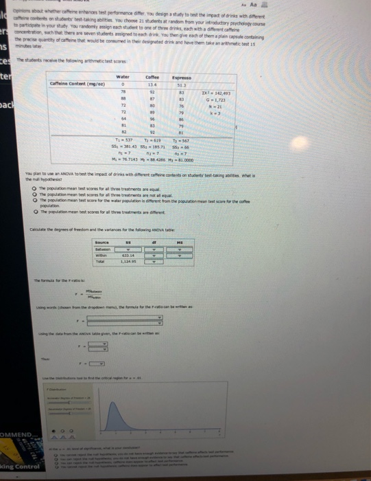 O 110 ar ns bout whether i nteres best performance offer you design a study to test the impact of drinks with different m o n