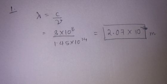 A = S = 3x108 = 2.07 x 10 m 1.45x1014