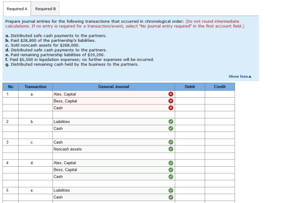 Required A Required B Prepare journal entries for the following transactions that occurred in chronological order: (Do not ro