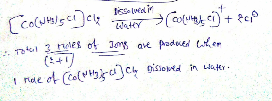 Dissolued n CcoCul cic ateY Ttul 3 noles ot Jan ave produed tken c Dissoed n ater 1 nate ot (col