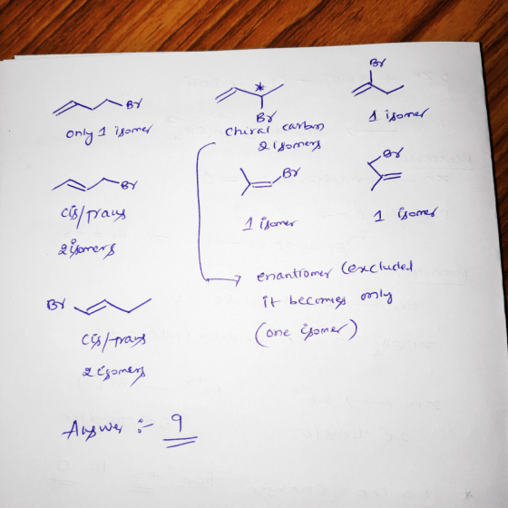 By 1 isomer Chiral carbon only 1 isomer 2 isomers od ABY cis/ praus isomers 1 isomer 1 isomer BY cis/ traus zegomery enantiom