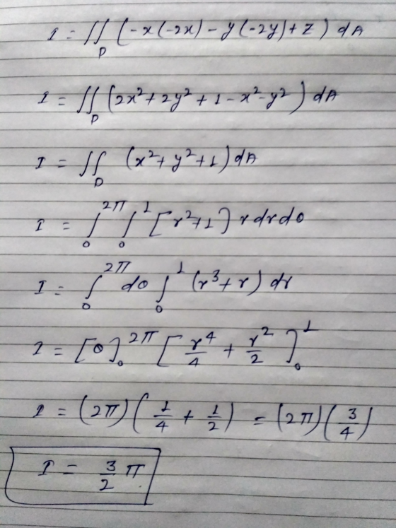 1:1 (-x(-21) – 9 (-2y) + 2) da D 1 - f (2x + 2y+ +1-* +1=32ay) do Р 1 - If (x² + y² + 2) da 2 1 1 - [872]r drdo O 272 I. I d