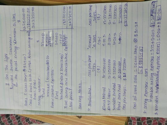 Soe. The Light or the per eigy Decembe 1,22 O DD 5 sell epense vamabe (sooplamp@ 3.2o ISoDt 118S Do lo 0,D0D 120 00 DDD Hor lang oe l perlamp 、release 14) eet Labour vanable Dueshead S0D00D 22so oDO xed overhead-DDDDD000 AutDD/> 11-40000D D Cost per Lamp: 23: 92SDoDo cast per