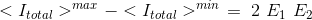 <I_{total}>^{max} - <I_{total}>^{min} \ = \ 2\ E_{1}\ E_{2}
