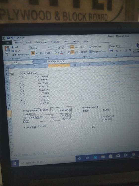 PLYWOOD& BLOCK BOARD Book1 Microsoft Excel File Home Insert Page Layout Formulas Data Review View Cut Calibri A A Wrap Text 1