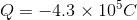 Q=-4.3 × 10°C