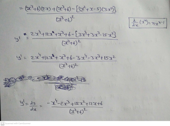 (2²46) (2x) + (x3+6) - {{32²4 X - 5) (30²)} Q3 +6² di (**)= many yl 2x²+2x+x+6-[3x²+3x3-15x²] (3+6)2 y = 2X+12+ +6-3xl-3x3 +