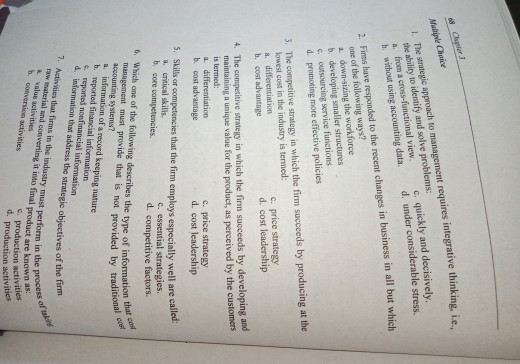 68 Cyr Mulle mie 1. The strategic approach to management requires integrative thinking, ie, the ability to identify and solve
