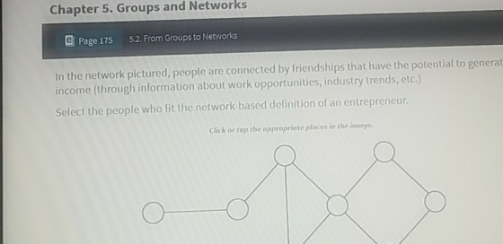 Chapter 5. Groups and Networks e Page 175 5.2. From Groups to Networks In the network pictured, people are connected by frien