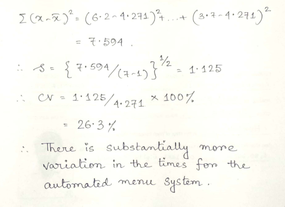 2 Z (x-(6-2-4-234)(3-4.21 3.7-4.271) 7594 /2 -1. 125 T50A 1) N1.1254.271 1007 26.3% There is substamtially Variation in the t
