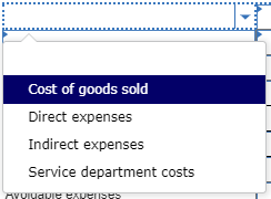 Cost of goods sold Direct expenses Indirect expenses Service department costs VUIUDDIN Venses