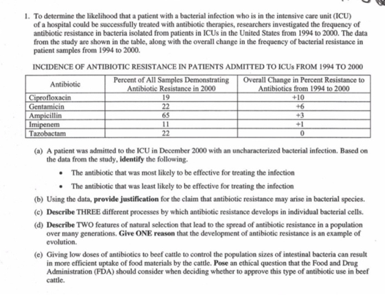 1. To determine the likelihood that a patient with a bacterial infection who is in the intensive care unit (ICU) of a hospita