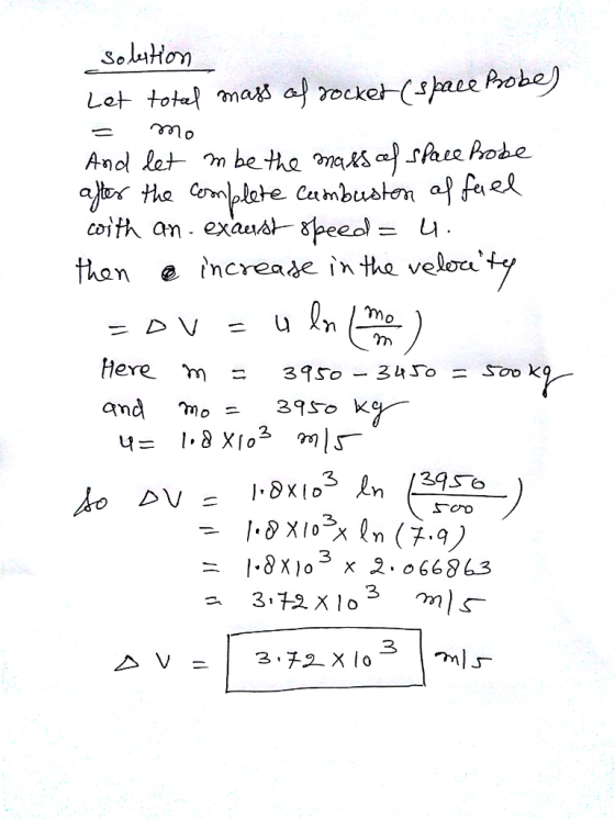 thane create the velocu erem = 3950-3450=Soo k 8 X1o3 x 3.066343