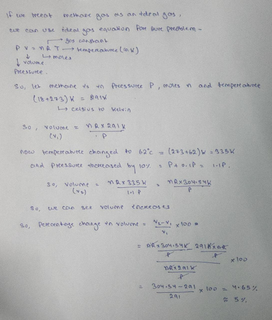 If we reeat methane gos as an ideal gos, we can use ideal gos equation fore oure preoblen gos constant pvznRT temperature (in