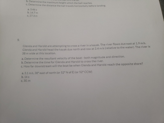 CLIL U 15 I lie all. b. Determine the maximum height which the ball reaches. c. Determine the distance the ball travels horiz
