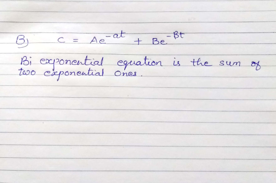 at Bt + B Rs) exponential egnation is tte sum taso xponential Ones