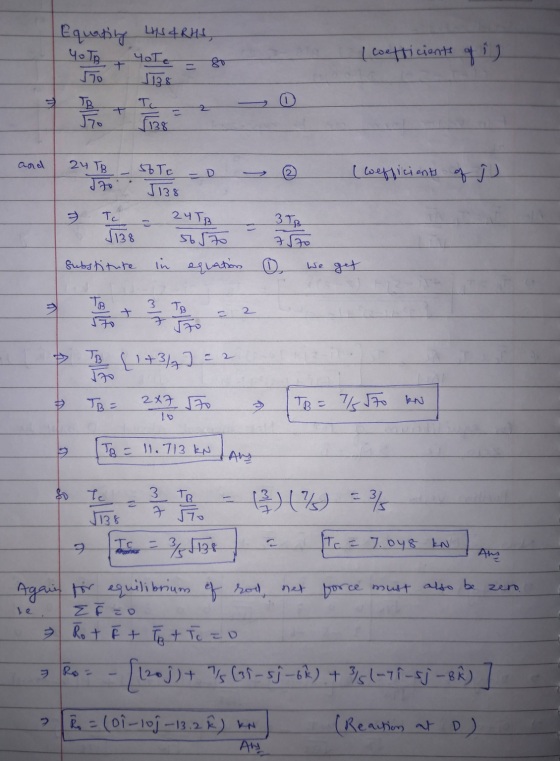 I coefficients of i) + Equating LHS 4 RHS, Yo TB YoT, To 1138 To (128 ab and 24 TB D TO СЪТc (Coefficiants of ĵ Jo J138 Tc 24
